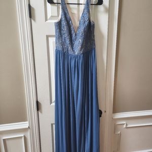 Davids Bridal Bridesmaid Dress Size 10 Dusty Blue